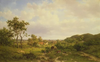 Dutch Landscape with Cows and Figures